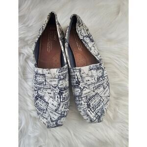 Toms Classic Passport  Stamps Slip-on size 7.5W
